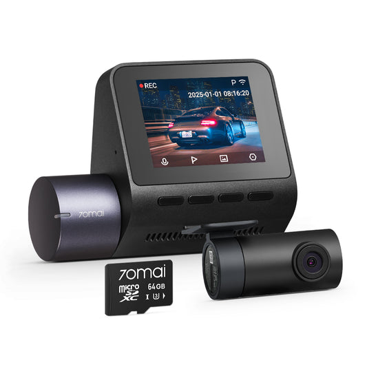 70mai Dash Cam A410 2.5K HDR Dual with GPS, Emergency Record, G-Sensor, App Control and Compact Design