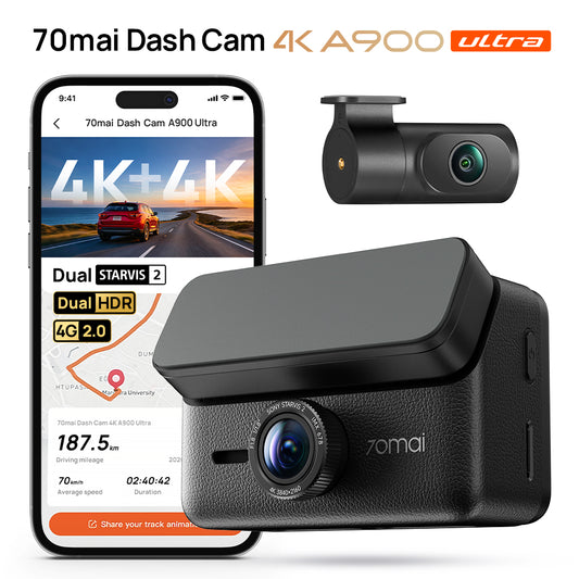 70mai Dash Cam 4K A900 Ultra – Flagship Dual 4K HDR Camera with Sony STARVIS 2 IMX678 Sensors