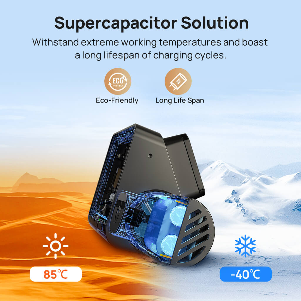 70mai Dash Cam 4K T800 3-Channel w/ Dual 4K, STARVIS 2 IMX678, HDR Night Vision, AI Detection, Emergency Record, 4G LTE & Supercapacitor