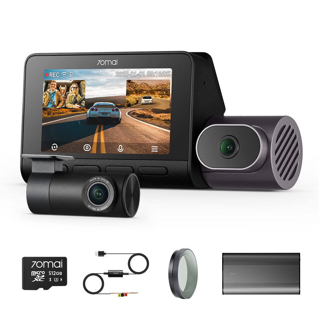 4K T800 Bundle: Front Cam + Rear Cam + Memory Card + Hardwire Kit + CPL Filter + Battery Pack