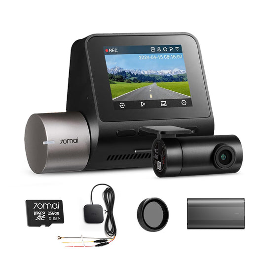 A510 Bundle: Front Cam + Rear Cam + Memory Card + Hardwire Kit + CPL Filter + Battery Pack