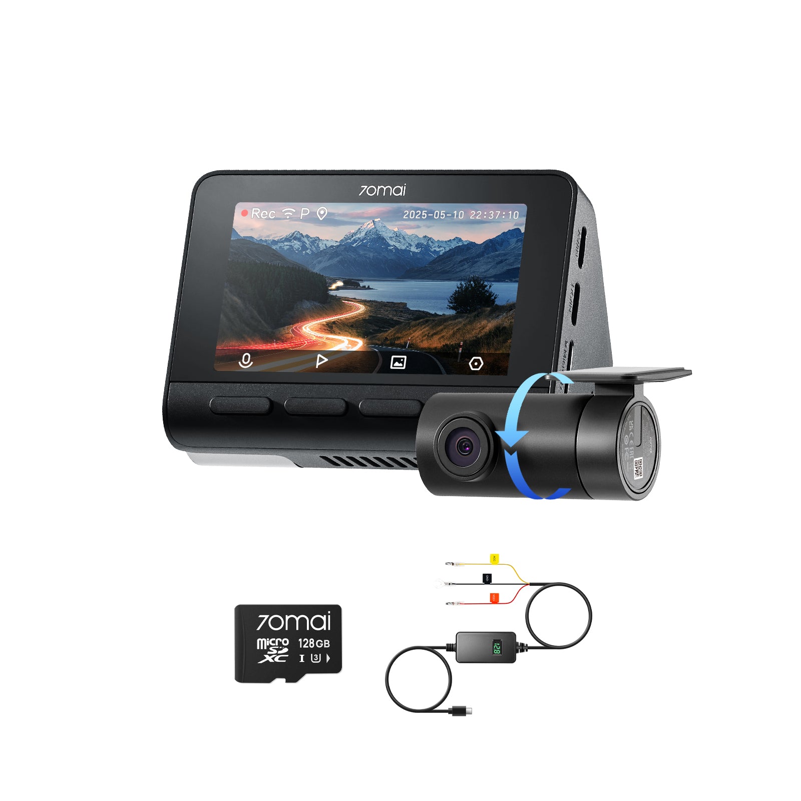 4K A800SE Flash Bundle: Front Cam + Rear Cam + Memory Card + Hardwire Kit