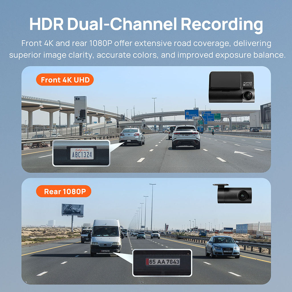 70mai Dash Cam 4K A810 HDR Sony STARVIS 2 IMX678 Dual-Channel Optional