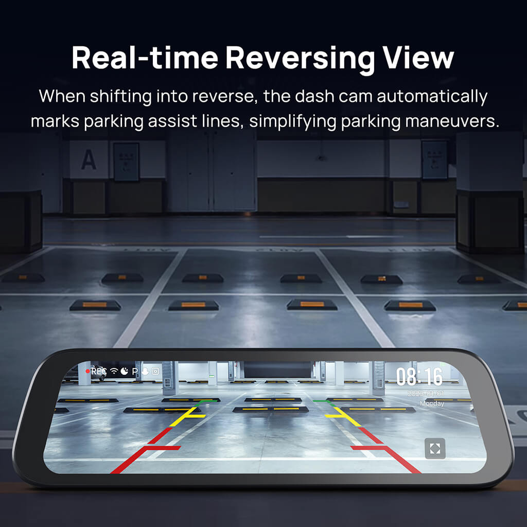 70mai Rearview Dash Cam S500 3K HDR with Touch Screen & Super Capacitor Solution - 70mai Official Store