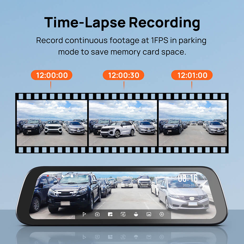 70mai Rearview Dash Cam S500 3K HDR with Touch Screen & Super Capacitor Solution - 70mai Official Store