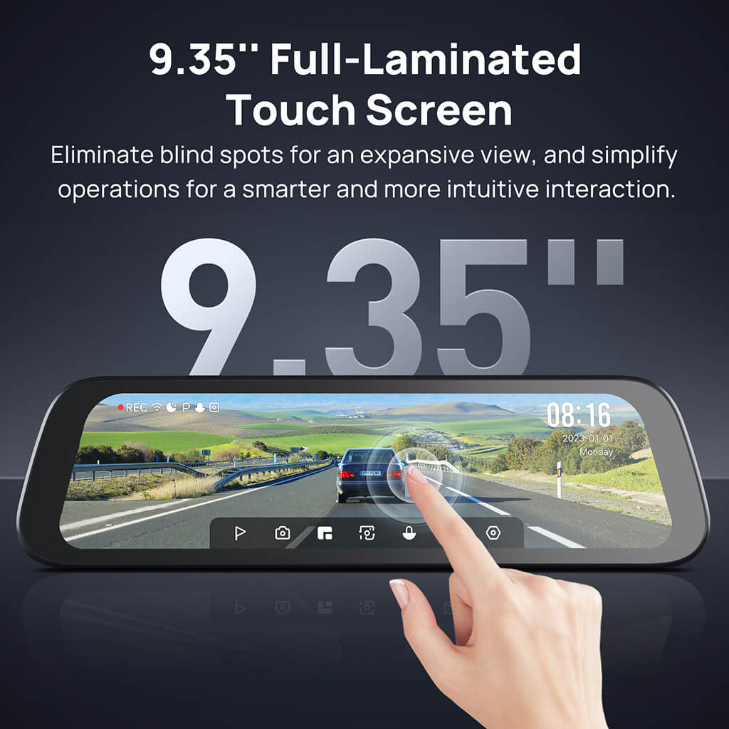 70mai Rearview Dash Cam S500 3K HDR with A 9-Inch Touch Screen & Super ...